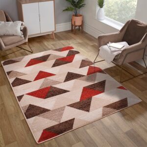 Spirit 60x110cm Triangle Design Rug In Ochre And Terra